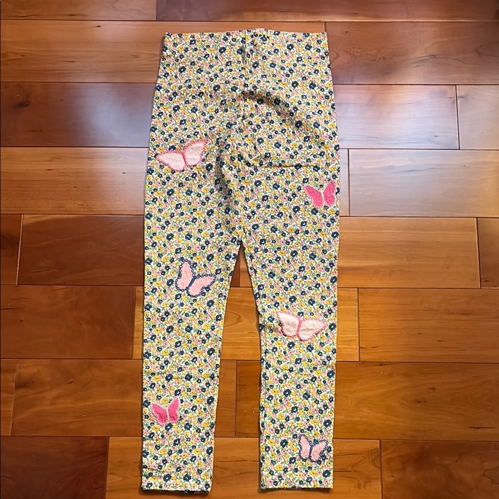 NWOT Mini Boden Floral Butterfly appliqué Leggings size 11-12y